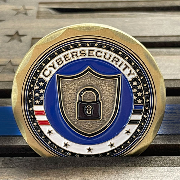 Cybersecurity Thin Blue Line Challenge Coin - Thin Blue Line USA