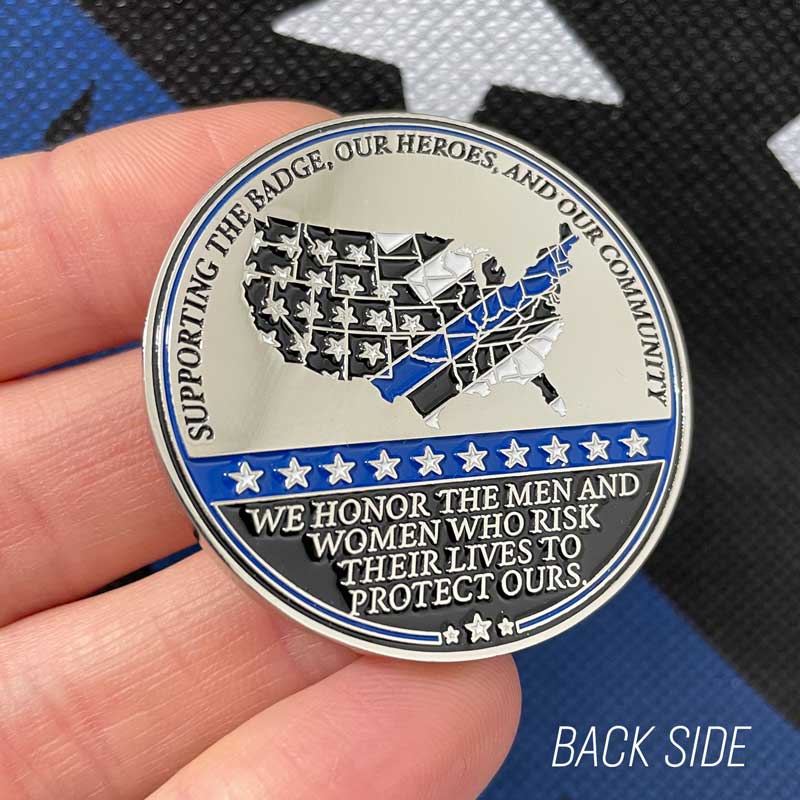 Thank you" Law Enforcement Challenge Coin - Thin Blue Line USA