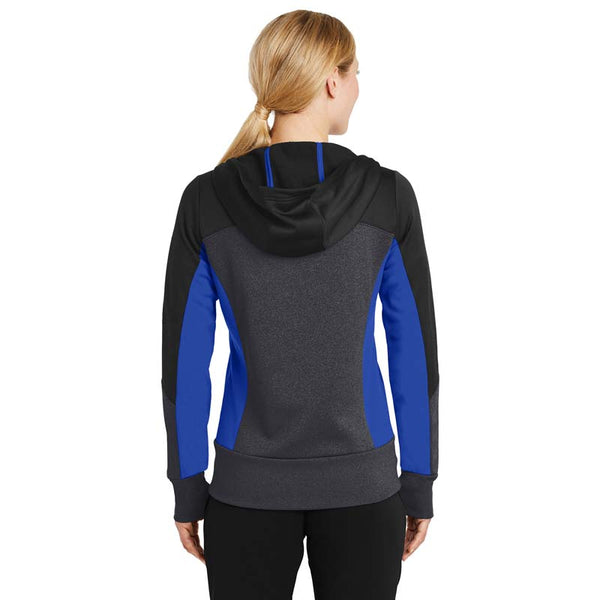 Women's Tech Fleece Colorblock Full-Zip Hooded Jacket, Thin Blue Line USA