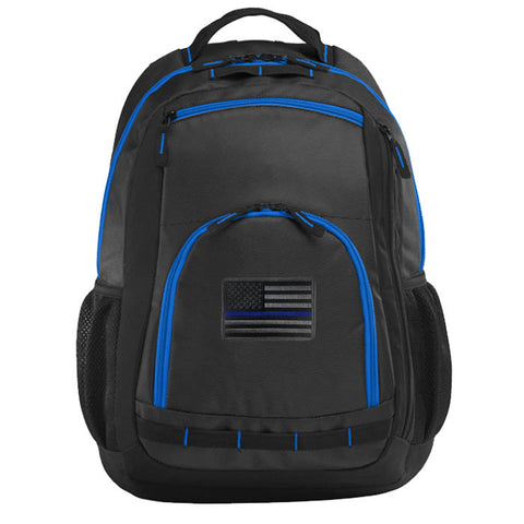 Thin Blue Line American Flag Laptop Backpack