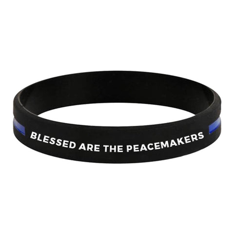 Thin Blue Line Bracelet - Blessed Are the Peacemakers