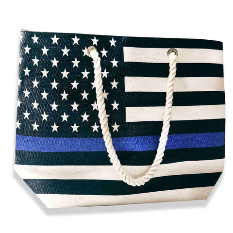 Beach Bag - Thin Blue Line American Flag