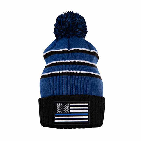 Thin Blue Line Stripe Beanie