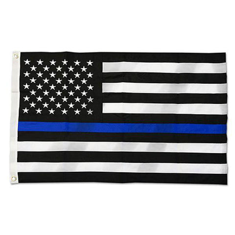 DuraSleek™ - Thin Blue Line American Flag - Sewn & Embroidered - 2 x 3 Feet