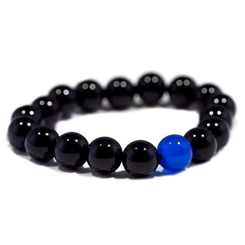 Thin Blue Line Bead Bracelet