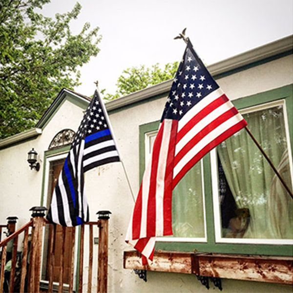 Bundle - Thin Blue Line and American 3x5 Ft Flag