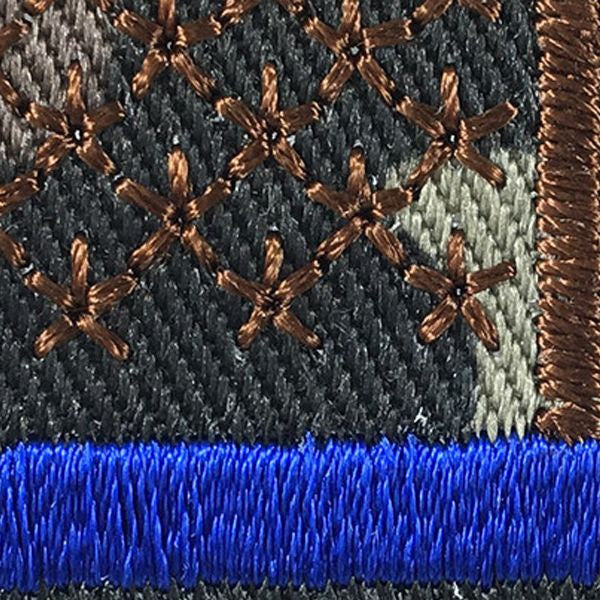 Camo American Flag Thin Blue Line Patch - Sew On