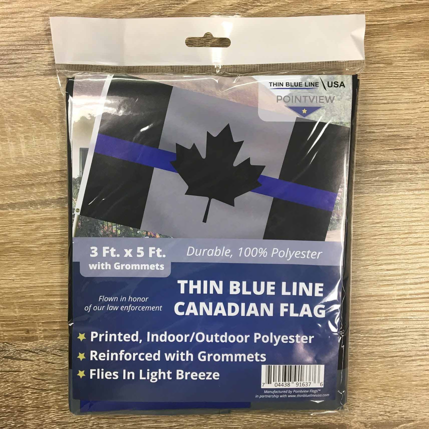 Thin Blue Line Canadian Flag 3 x 5 ft