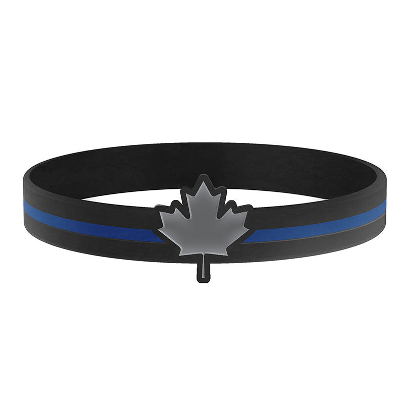 10 Pack of Thin Blue Line Blue Lives Matter Adult 8 Inch Elastic Silicone Rubber  Bracelets (Free Shipping)