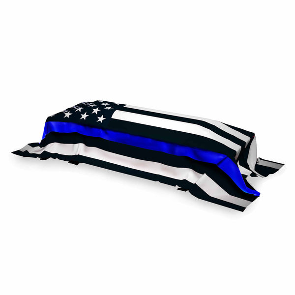 Memorial/Casket Flag - Thin Blue Line American Flag,  5 x 9.5 ft.