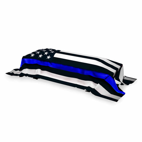 Memorial/Casket Flag - Thin Blue Line American Flag,  5 x 9.5 ft.