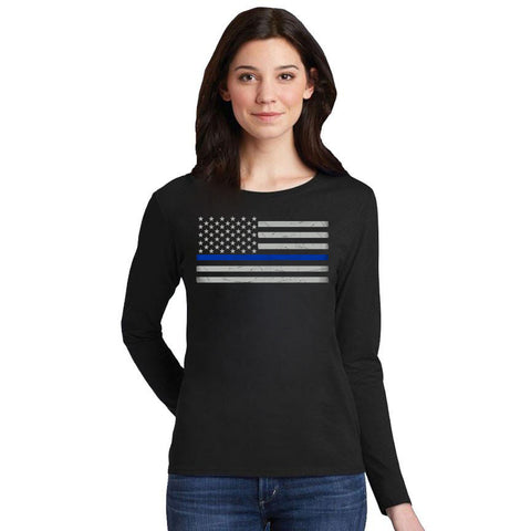 Women's Long Sleeve  - Classic Thin Blue Line