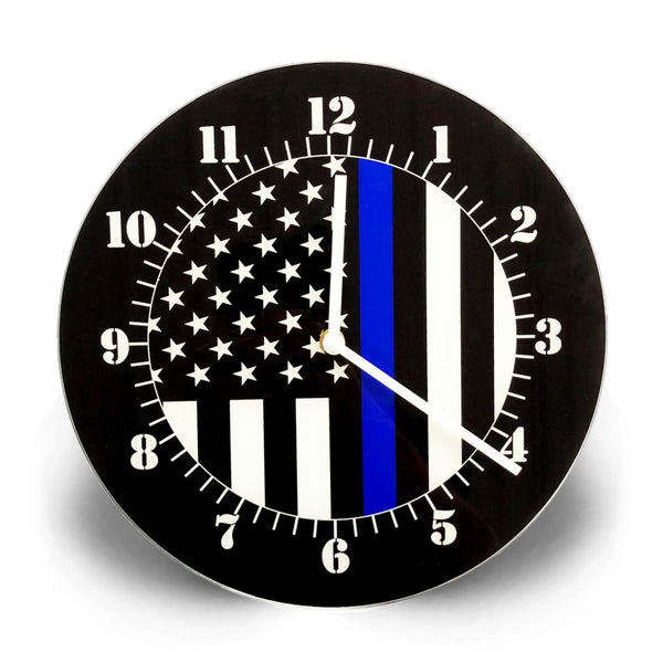Thin Blue Line Clock, Glass