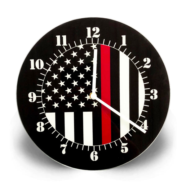 Thin Red Line Clock, Glass
