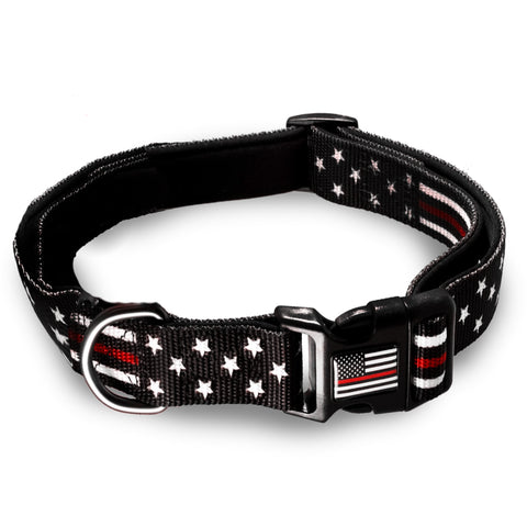 Dog Collar - Stars and Stripes Thin Red Line