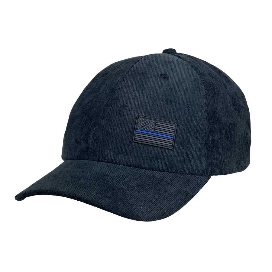 Thin Blue Line Embroidered Cap Charcoal Corduroy Thin Blue Line USA