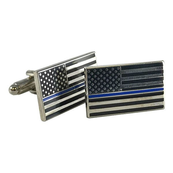 Cufflinks - Thin Blue Line Flag