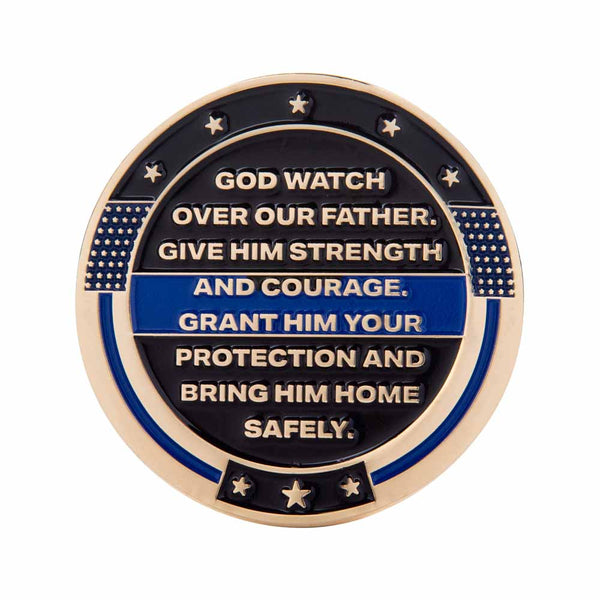 Thin Blue Line - Challenge Coin Made for Child Who Has Father In Law Enforcement
