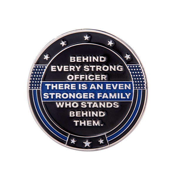 Thin Blue Line - Challenge Coin Made for Fathers of Police Officers