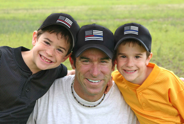 Youth Hat - Thin Blue Line American Flag, Adjustable