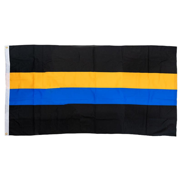 DuraSleek -Thin Gold and Thin Blue Dual Line American Flag, Sewn & Embroidered, 3 x 5 Ft
