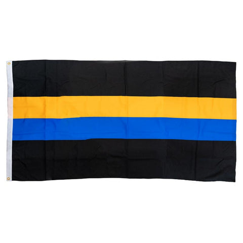 DuraSleek -Thin Gold and Thin Blue Dual Line American Flag, Sewn & Embroidered, 3 x 5 Ft