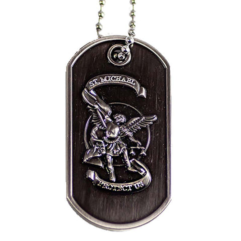 Thin Blue Line St. Michael Dog Tag
