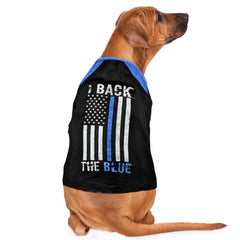 Dog Shirt · Back The Blue Thin Blue Line American Flag (Medium)