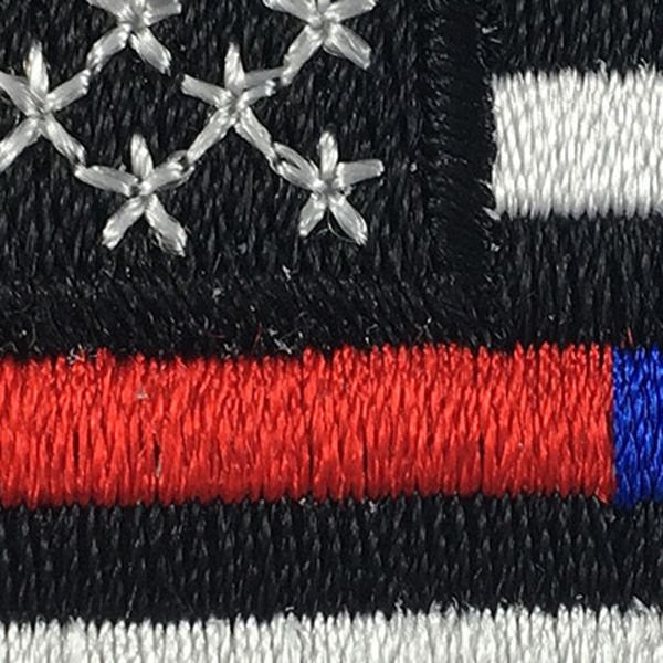 Patch, Embroidered Patch (Iron-On or Sew-On), Thin Red Line American Flag  These Colors Don't Run Patch, 3.5 x 2