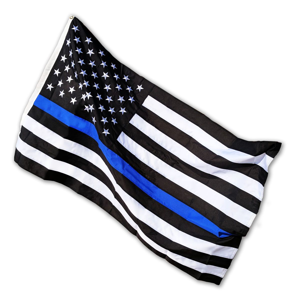 DuraSleek™ - Thin Blue Line American Flag - Sewn & Embroidered (Multip ...