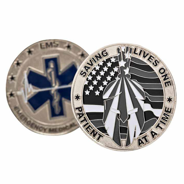 EMS Thin White Line Challenge Coin
