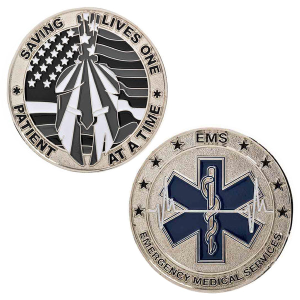 EMS Thin White Line Challenge Coin