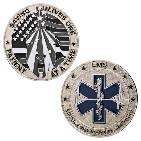 EMS Thin White Line Challenge Coin