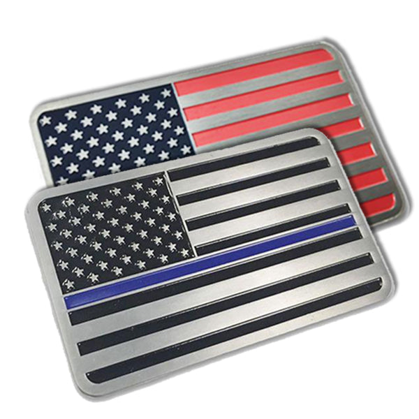 Bundle - Thin Blue Line and American Car Emblems
