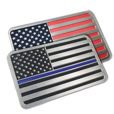 Bundle - Thin Blue Line and American Car Emblems