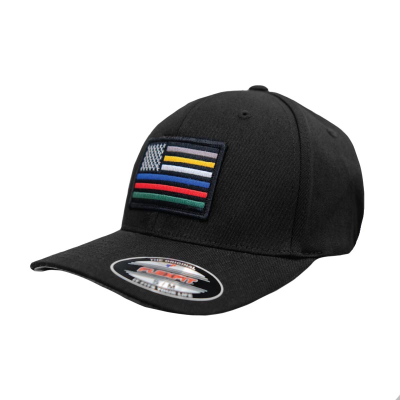 First Contact Hat FlexFit First Responder Hat - Thin Blue Line USA