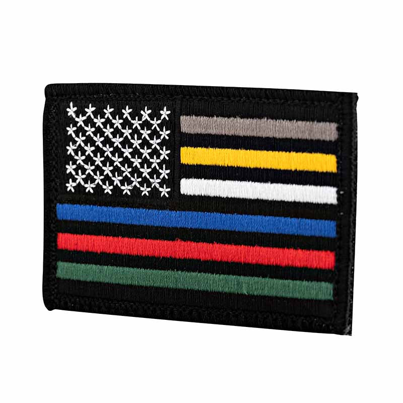 USA Flag Patch 3.5 x 2- Velcro - Red White Blue Gold