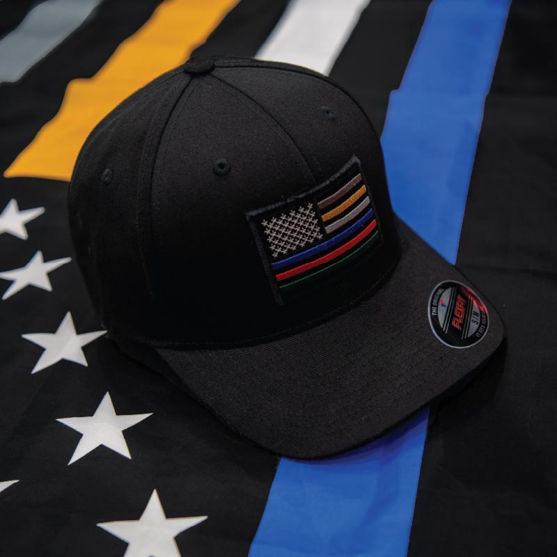 First Contact Hat FlexFit First Responder Hat - Thin Blue Line USA