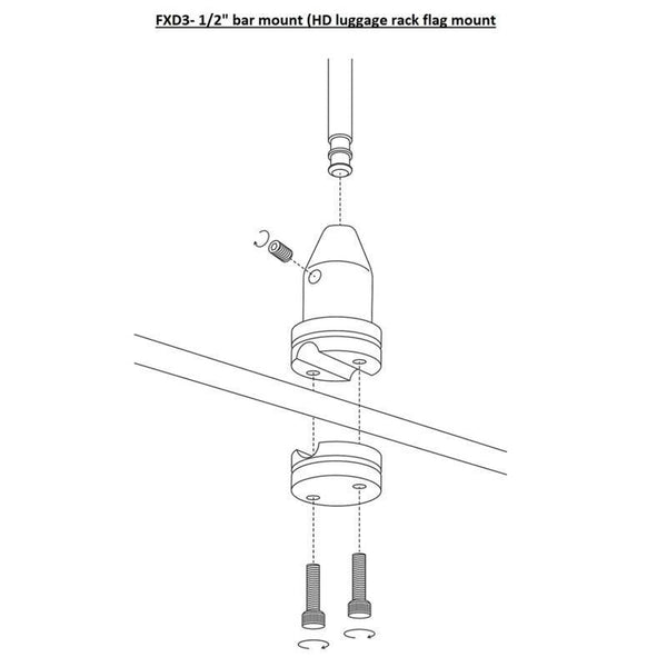 Thin Blue Line, Classic, Motorcycle Flag with Flag Mount