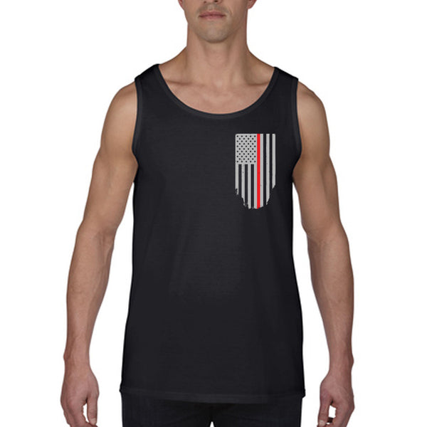Tank - Thin Red Line American Flag - HONOR & RESPECT - Thin Blue Line USA - 2