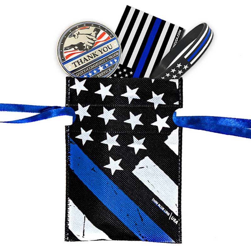 Thank You" Gift Bag for Law Enforcement - Thin Blue Line USS