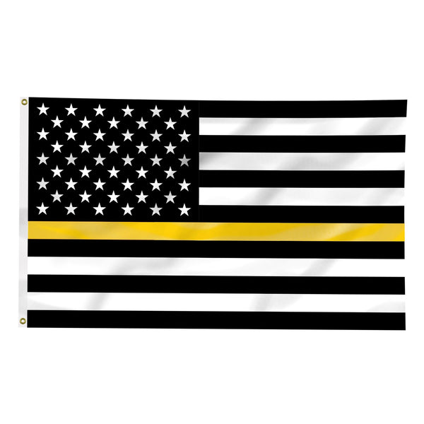 Thin Gold Line American Flag - 3 x 5 Foot Flag with Grommets
