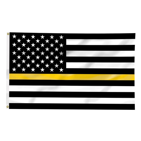 Thin Gold Line American Flag - 3 x 5 Foot Flag with Grommets