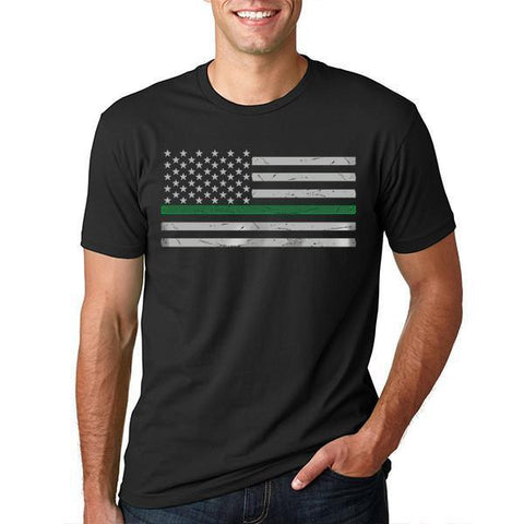 Men's T-Shirt - Classic Thin Green Line (Military)