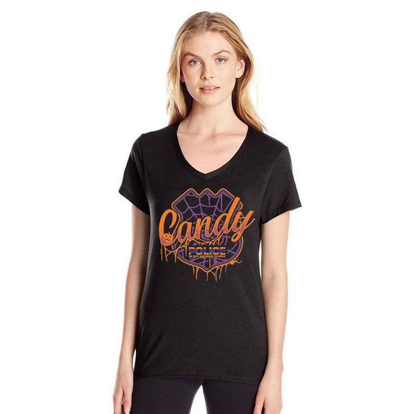Women's Slim Fit V-Neck T-Shirt - Halloween, Special Edition