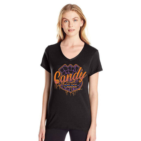 Women's Slim Fit V-Neck T-Shirt - Halloween, Special Edition