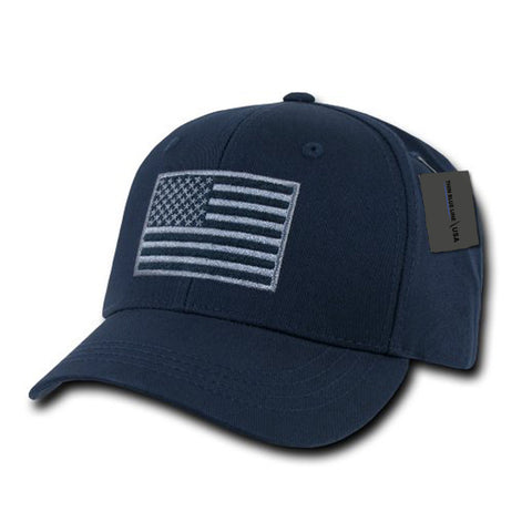 US Flag Embroidered Cap - Navy - Thin Blue Line USA