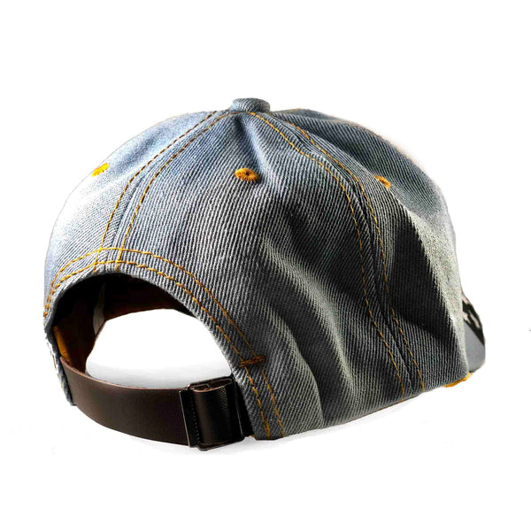 Women's Thin Blue Line Painted Hat, Distressed Style, Adjustable