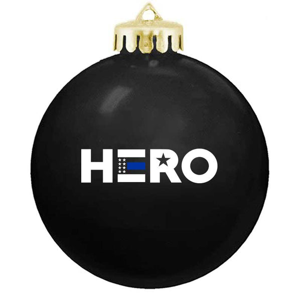 Thin Blue Line Hero Ornament, Available In Black