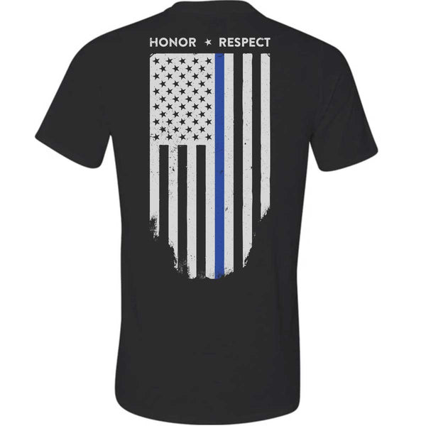 Performance, Polyester Honor Respect Thin Blue Line Men's T-Shirt